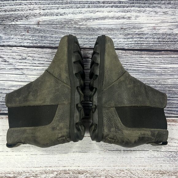 Sorel Joan Of Arctic Wedge II Chelsea Ankle Boots Quarry Black Leather, Size 10 - Picture 6 of 9